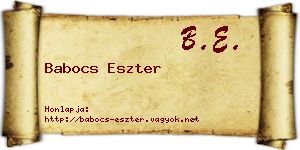 Babocs Eszter névjegykártya